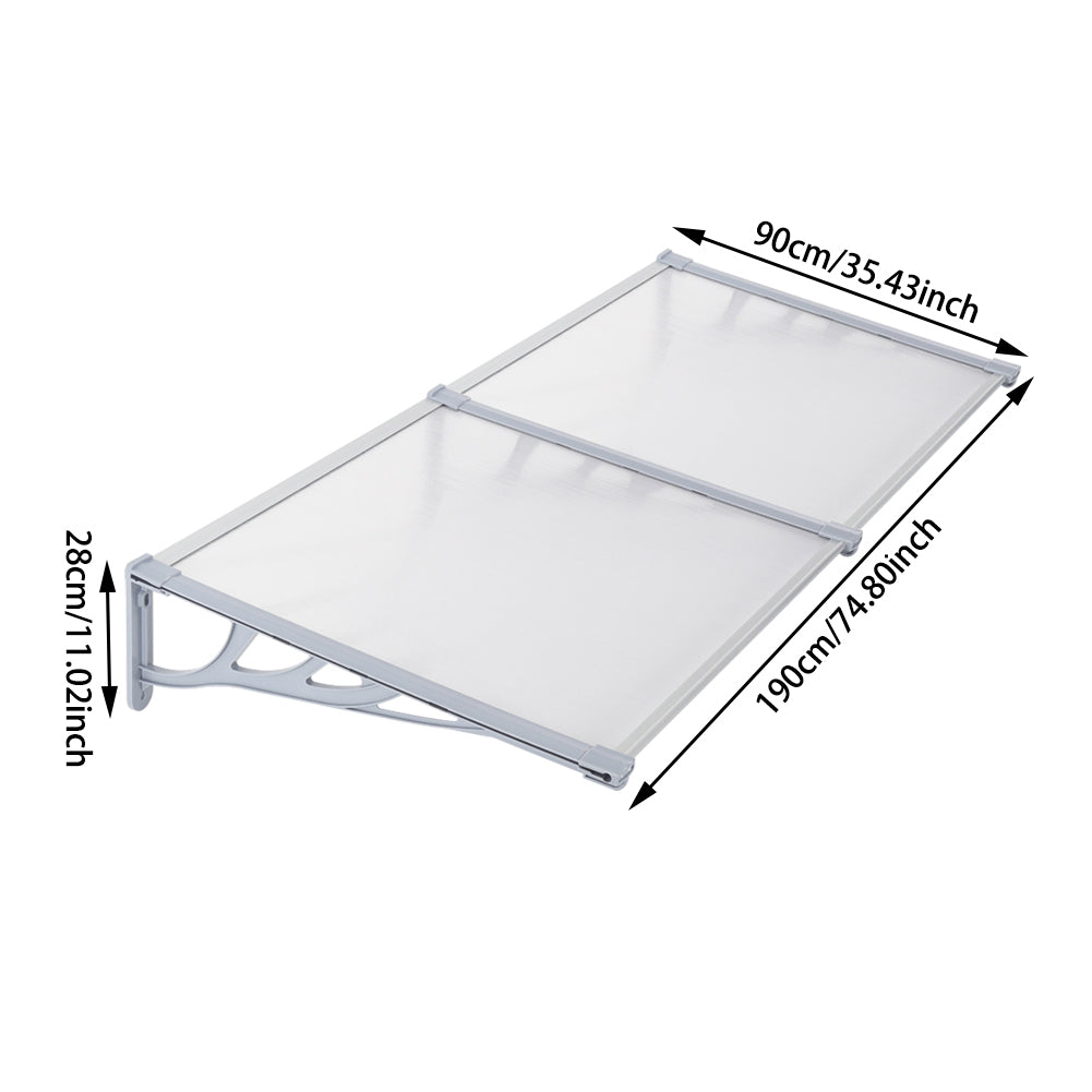 White 140cm Door Window Rain Cover – Sturdy Aluminum and PC Construction