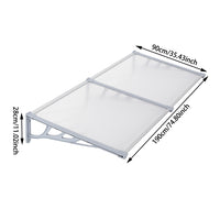 White 140cm Door Window Rain Cover – Sturdy Aluminum and PC Construction