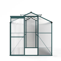 6x6ft Walk-In Green Framed Greenhouse Without Base – Studio Background Product Image
