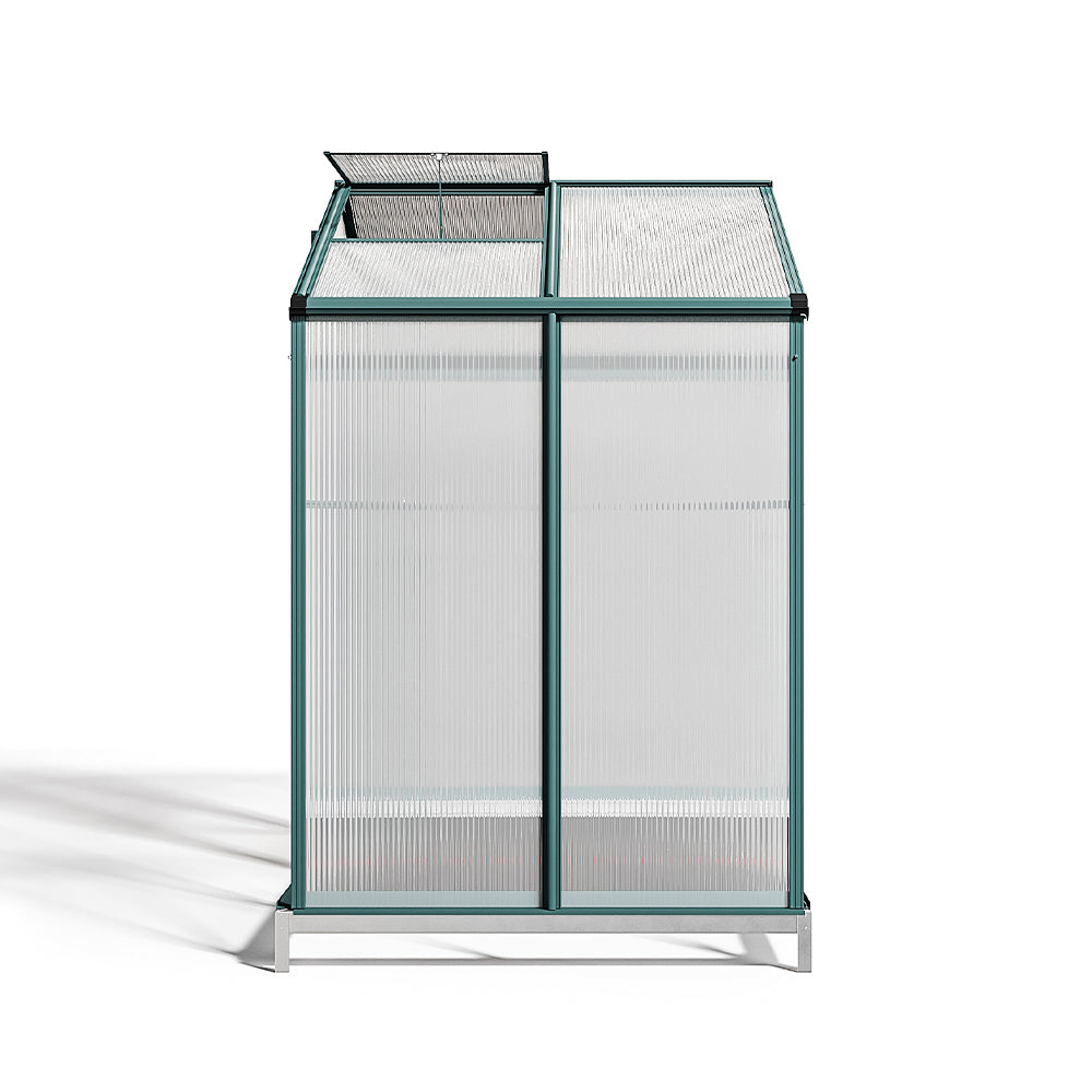 Top View of 4x6ft Greenhouse with Base – Shows Roof Panels and Support Frame Layout