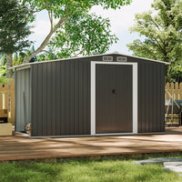 Closed 8x4ft Steel Garden Shed – Weatherproof Outdoor Storage in Backyard