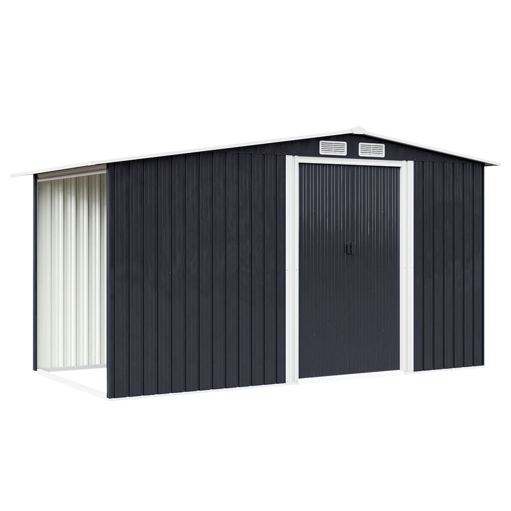 8x6ft Outdoor Shed with Gable Roof – Weather-Resistant Galvanized Steel