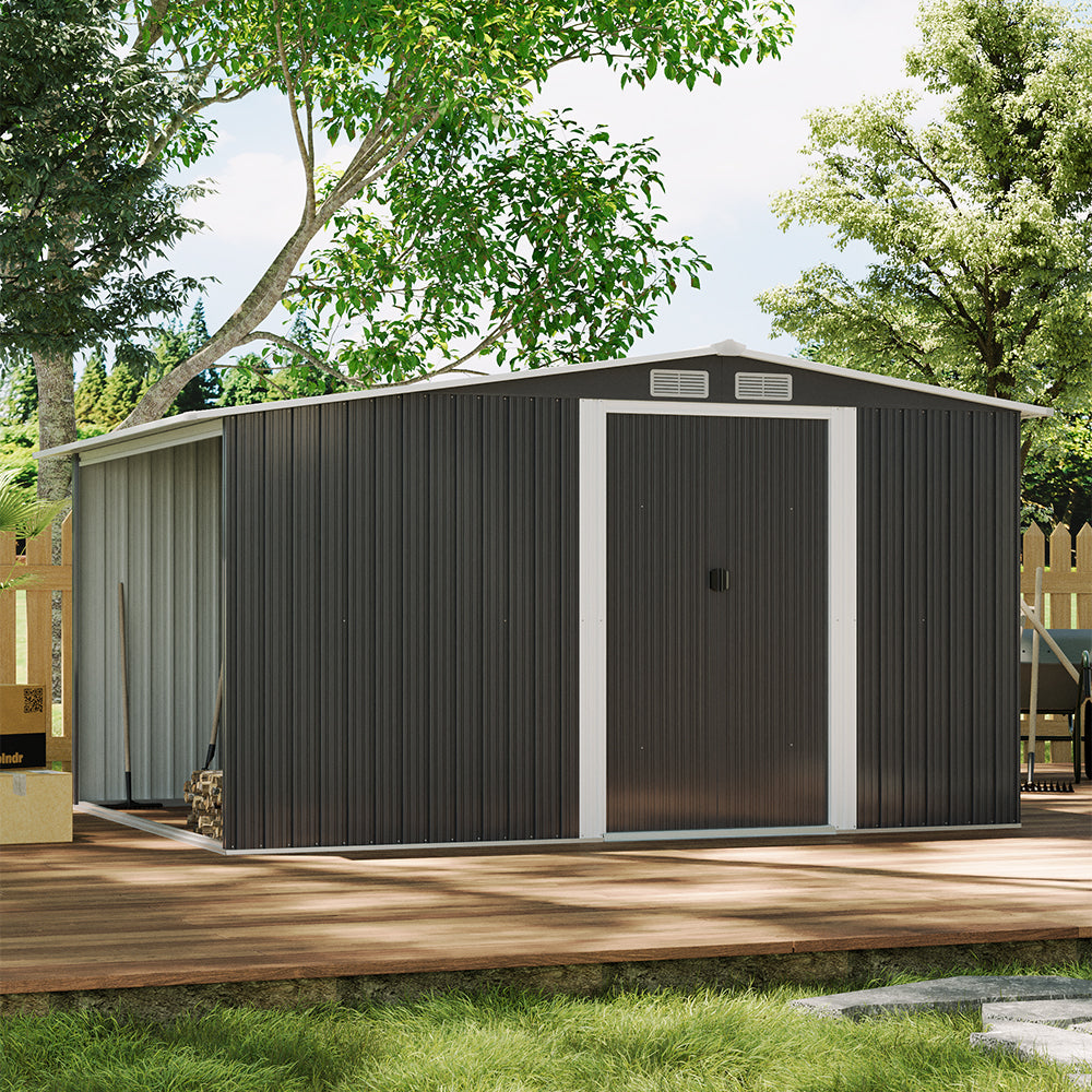 8x6ft Closed Garden Shed – Stylish Galvanized Storage for Garden Tools