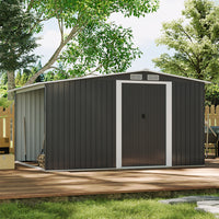 8x6ft Closed Garden Shed – Stylish Galvanized Storage for Garden Tools