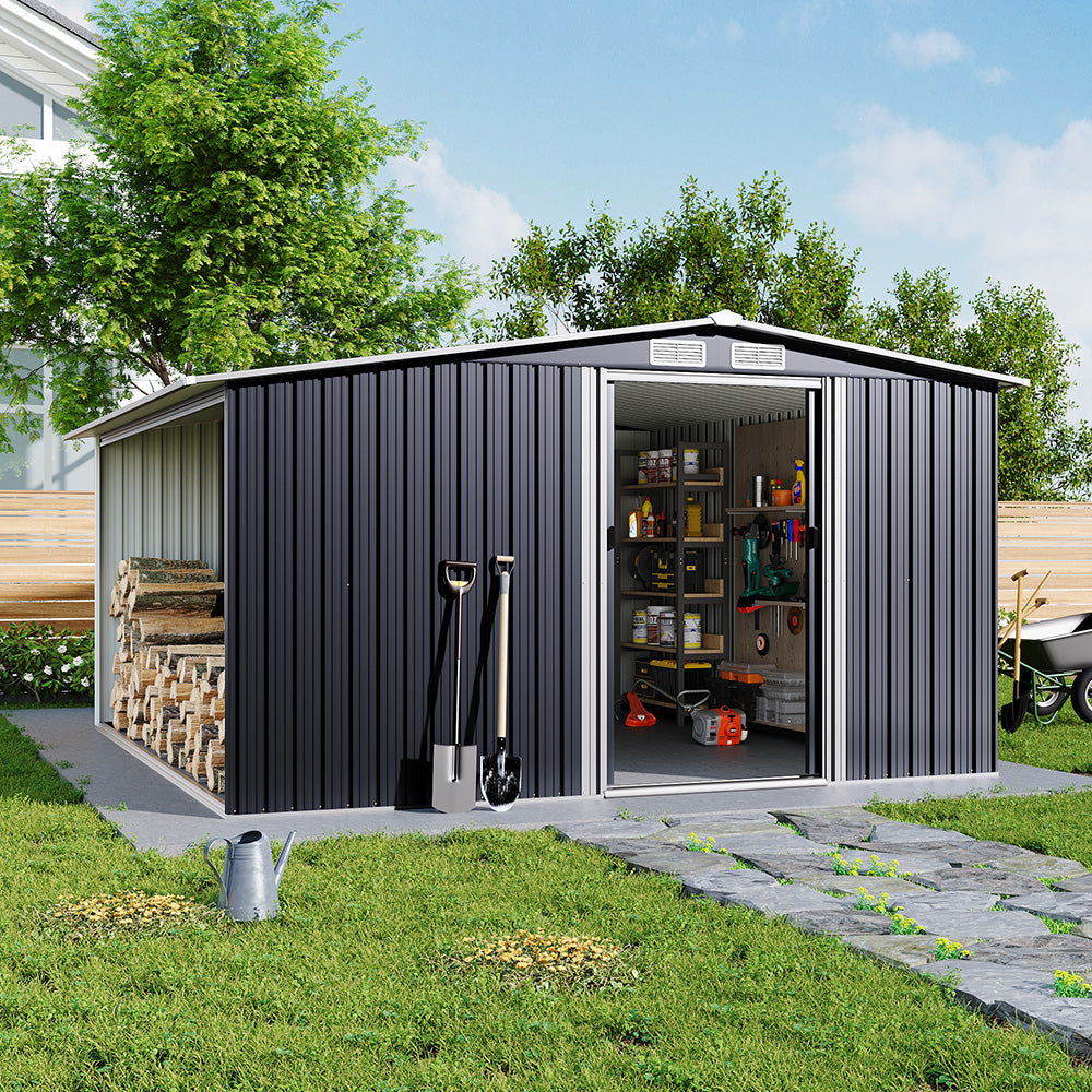 8x8ft Open Metal Garden Shed – Handy Storage for Garden Equipment