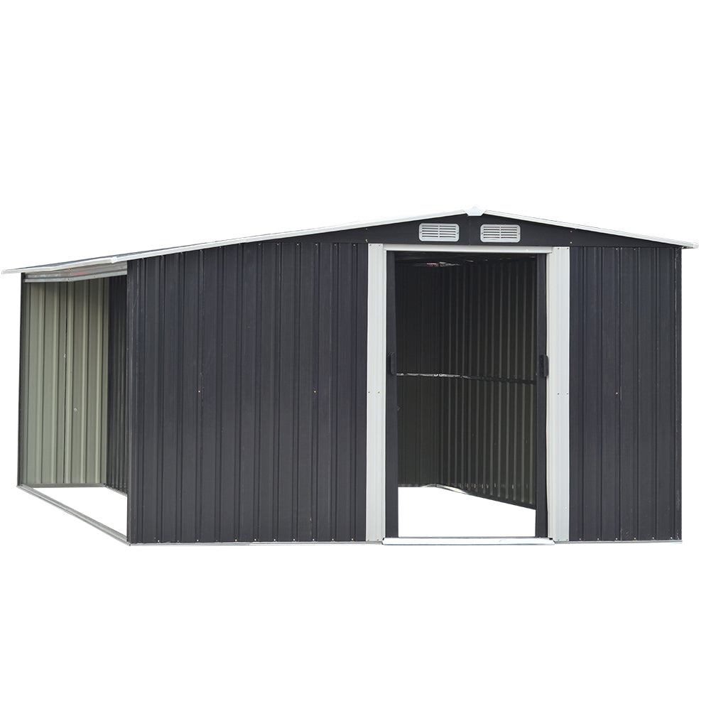 8x10ft Heavy-Duty Outdoor Shed – Galvanized Steel with Gable Top