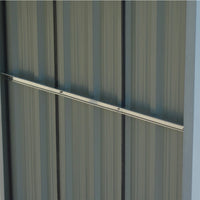 Interior Side Detail of 11x3ft Black Metal Garden Shed – Sturdy Panels and Storage Space