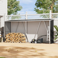 11x3ft Black Metal Storage Shed by Fence – Weatherproof Outdoor Garden Tool Storage