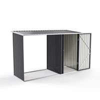 Black 8x3ft Metal Lean Firewood Log Shed – Durable and Rust-Resistant Steel Desig