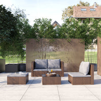 5-Piece Outdoor Wicker Sofa Set in Garden Setting – Comfortable and Weather-Resistant