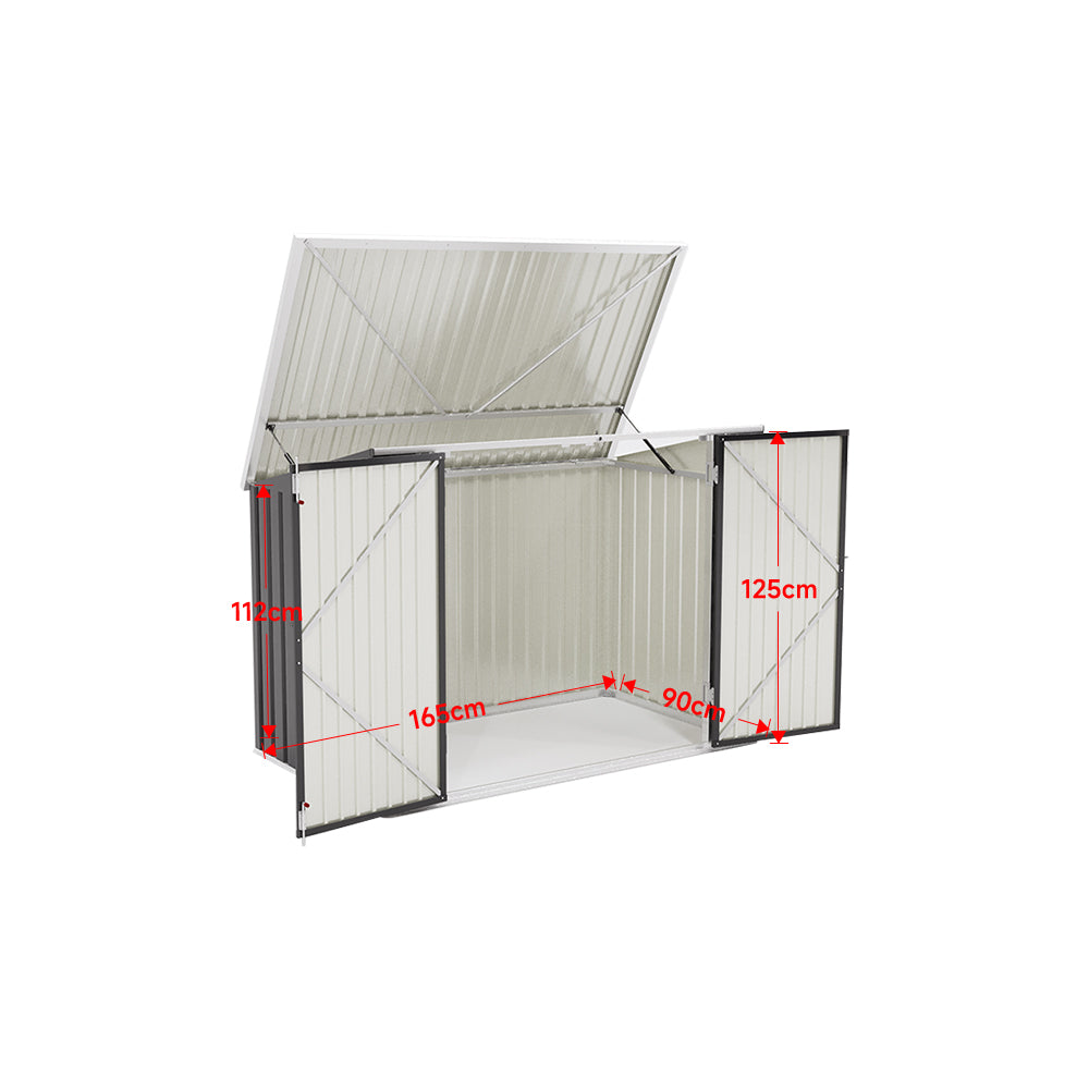 6x3ft Charcoal Black Bin Shed Dimensions – Size Diagram for Garden Installation