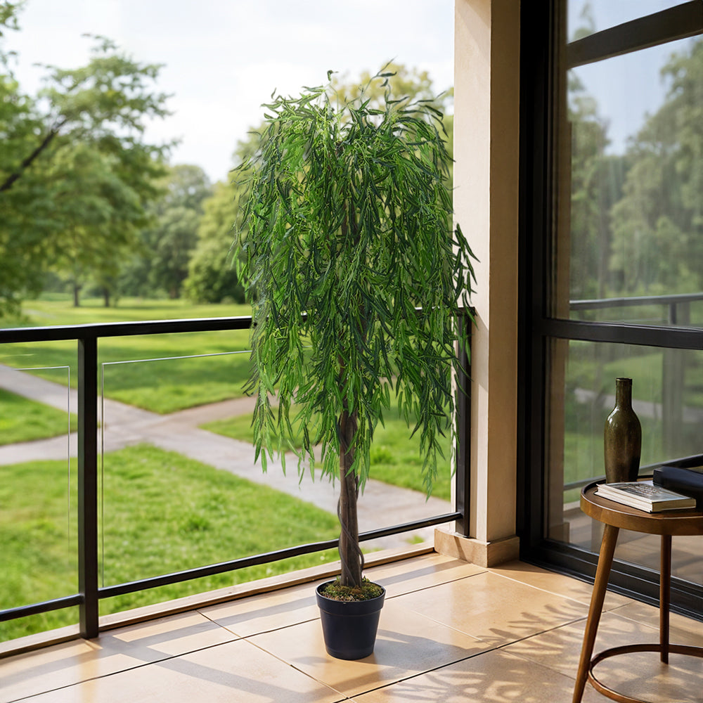 180cm Height Green Artificial Willow Tree Indoor Tall Potted Faux Realistic Plant