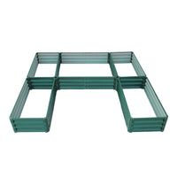 Green U-shaped Metal Raised Garden Bed on white background - Perfect for raised gardening in any backyard