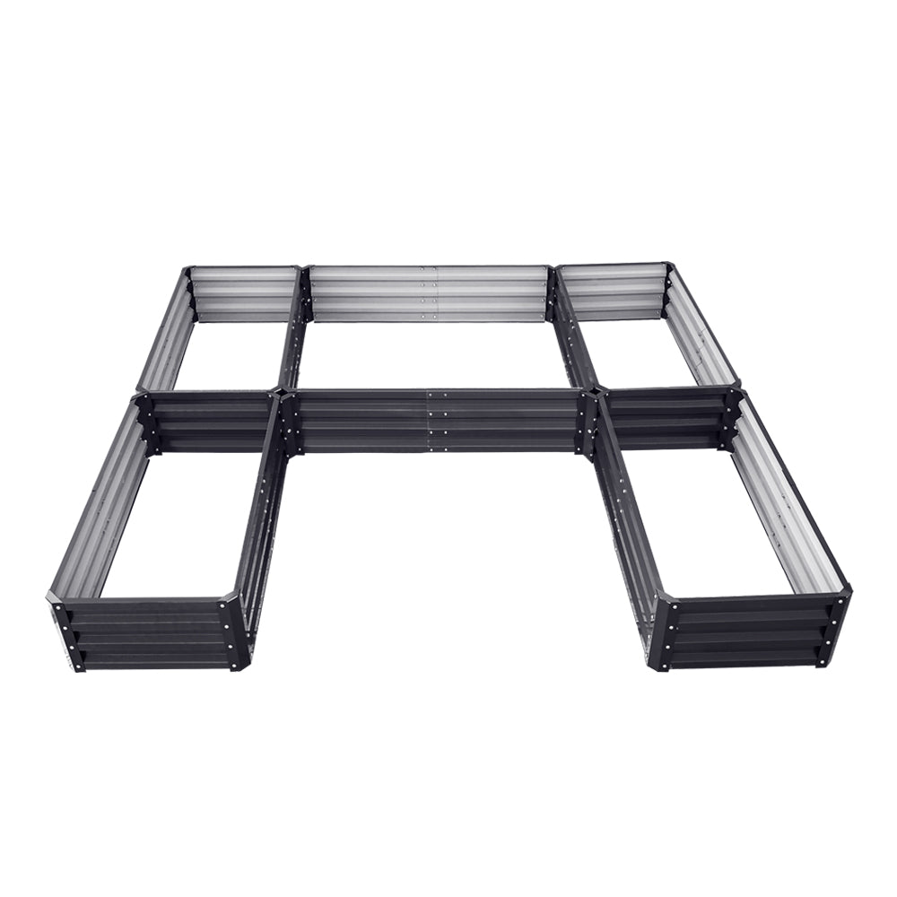 U-shaped Metal Raised Garden Bed in anthracite on white background - Sturdy and weather-resistant outdoor planter