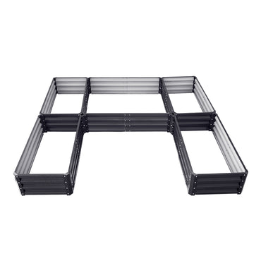 U-shaped Metal Raised Garden Bed in anthracite on white background - Sturdy and weather-resistant outdoor planter