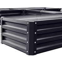 Close-up of anthracite U-shaped Metal Raised Garden Bed showing the strong construction and clean lines