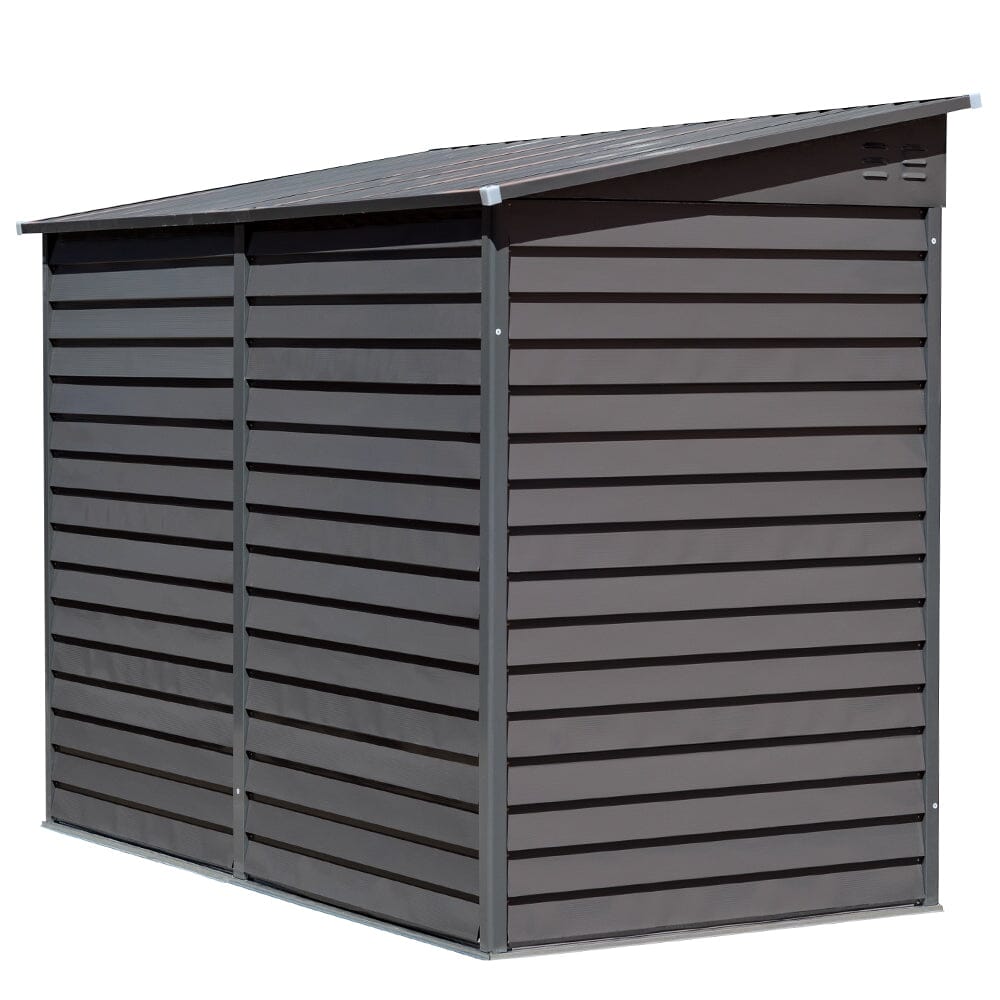 Freestanding Grey Metal Garden Shed – 9x5ft Lockable Outdoor Storage for Tools and Equipment