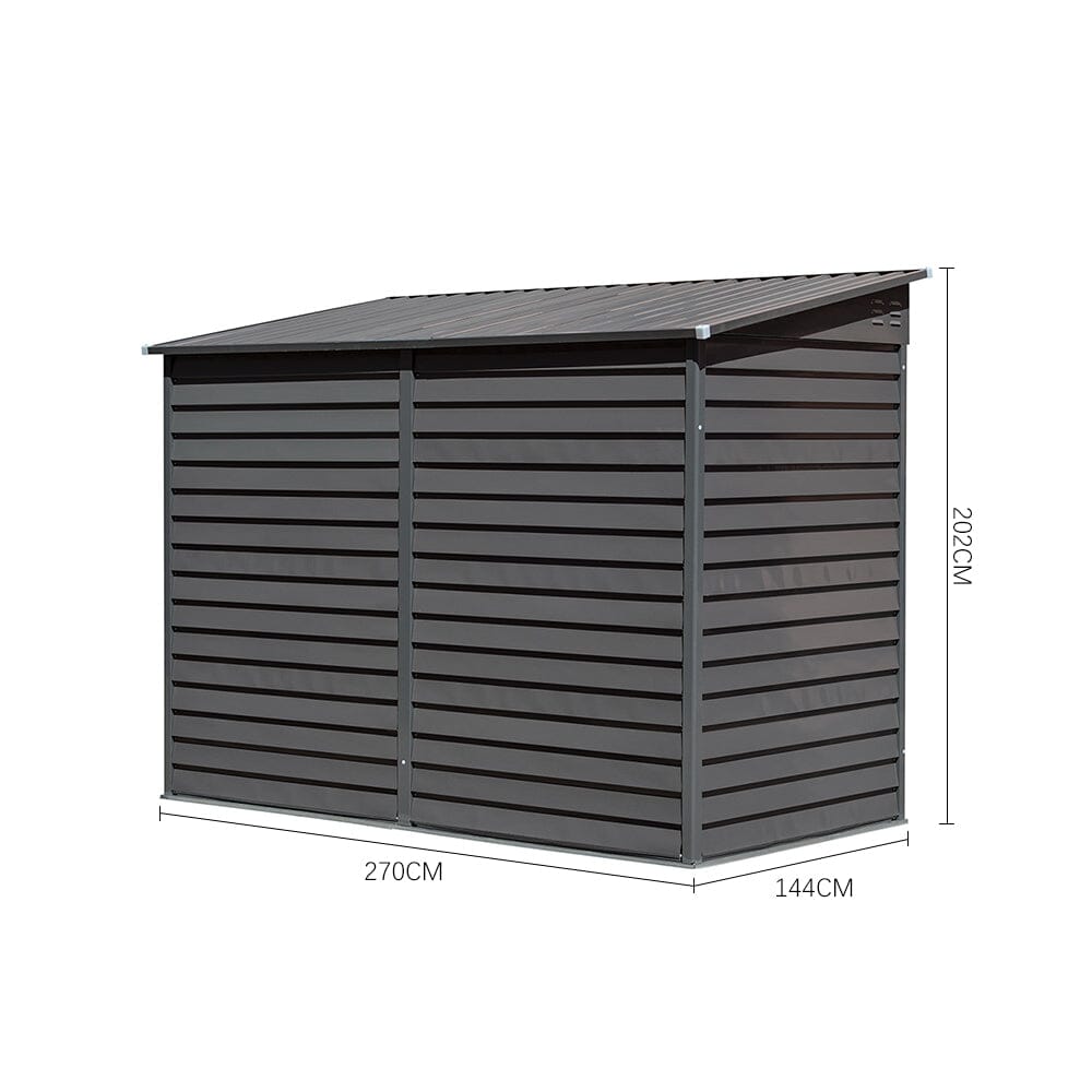 Dimensions of 9x5ft Grey Steel Garden Shed – Lockable Metal Outdoor Storage Size Guide