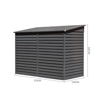 Dimensions of 9x5ft Grey Steel Garden Shed – Lockable Metal Outdoor Storage Size Guide