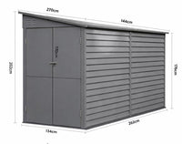 9x4.6ft Outdoor Lockable Steel Garden Storage Shed