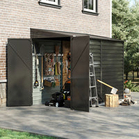 9x4.6ft Outdoor Lockable Steel Garden Storage Shed