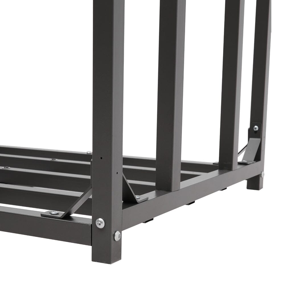 Heavy-Duty Frame Close-Up – Sturdy Metal Tubing on L Size Firewood Rack