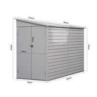 Size Guide for 9x5ft White Steel Garden Storage Shed – Lockable Outdoor Metal Shed Dimensions