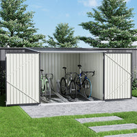 6x7ft black galvanized steel bicycle storage shed with lockable door for secure outdoor bike storage