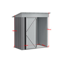internal size diagram of compact 5x3ft outdoor steel garden shed for space planning and storage layout