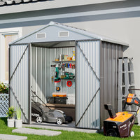 6x4ft Garden Metal Tool Storage Shed with Lockable Door – Compact Outdoor Storage Solution