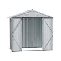 Freestanding 6x4ft Metal Garden Shed – Lockable Tool Storage with Sloped Roof and Steel Panels