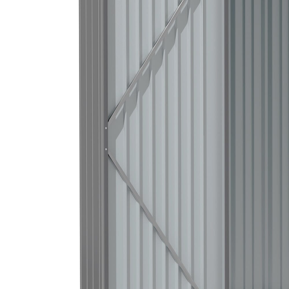 Lockable Door Close-Up of 6x4ft Metal Tool Shed – Secure Entry with Reinforced Panels
