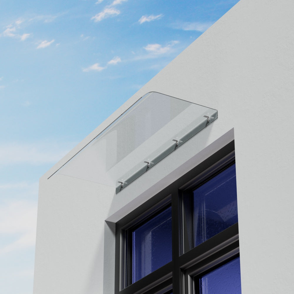 100cm Arc Transparent Window Doorway Awning Canopy – Clear Polycarbonate Shelter for Rain and UV Protection