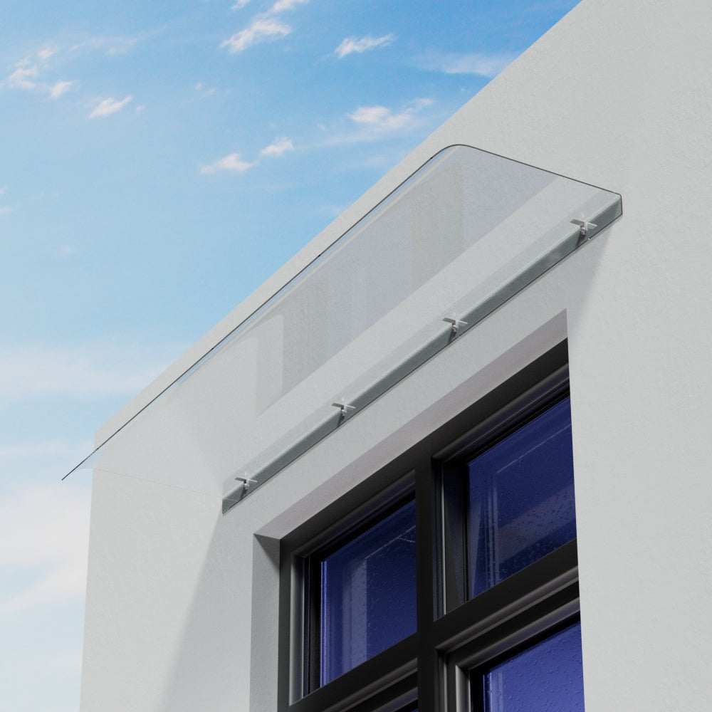 160cm Arc Transparent Window Doorway Awning Canopy – Clear Polycarbonate Outdoor Shade for Home