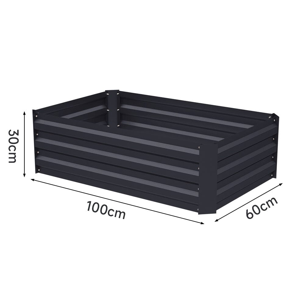 Dimensions of Medium Galvanized Steel Square Black Raised Garden Bed Planter Box - Ideal for medium-sized outdoor gardens