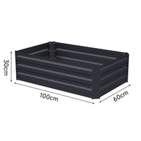 Dimensions of Medium Galvanized Steel Square Black Raised Garden Bed Planter Box - Ideal for medium-sized outdoor gardens