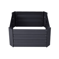 Small Black Galvanized Steel Square Raised Garden Bed Planter Box on white background - Strong, eco-friendly outdoor planter