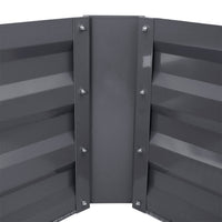 Close-up of small Grey Galvanized Steel Square Raised Garden Bed showing the corner details and strong galvanized steel construction
