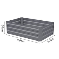Dimensions of Medium Grey Galvanized Steel Square Raised Garden Bed Planter Box - Ideal for medium-sized gardens and vegetable beds