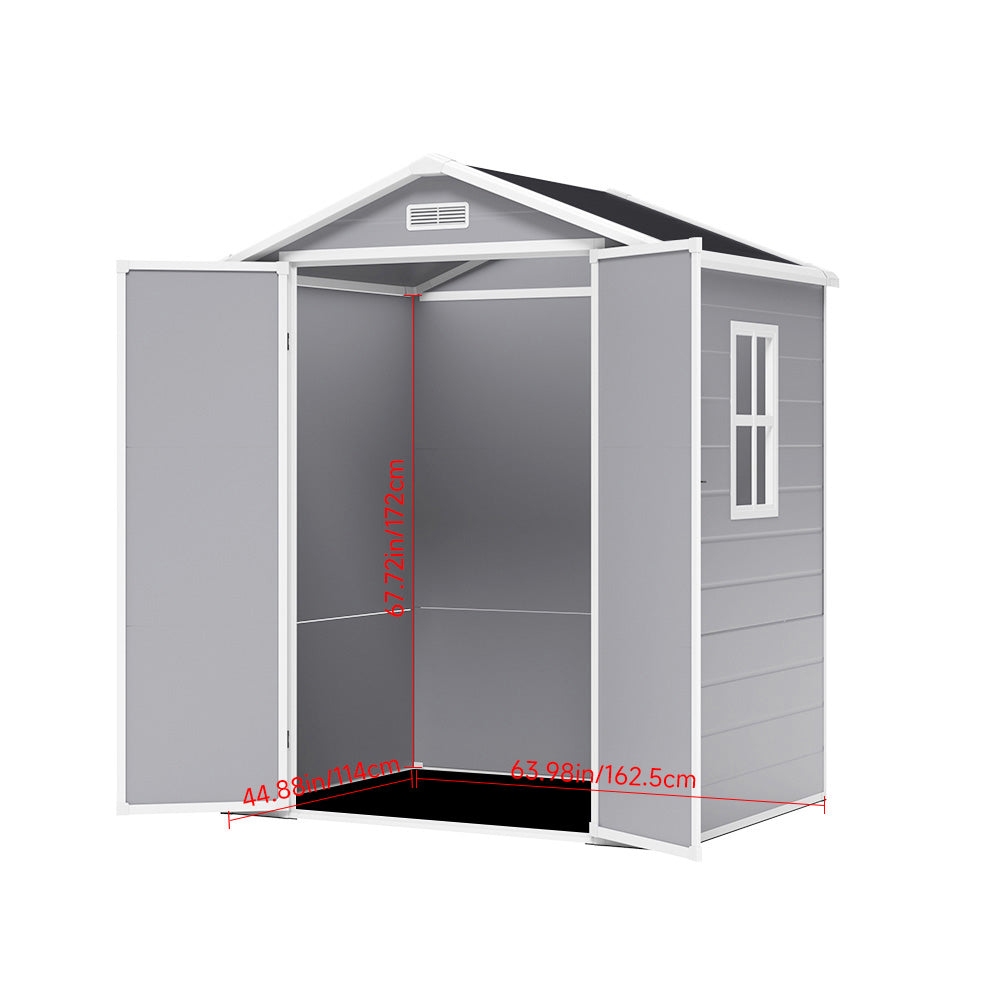 internal dimensions layout of 6x4ft grey plastic garden shed showing spacious interior for tools and equipment