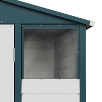 Durable Metal Garden Tool Shed Double Door Ventilated Apex Roof