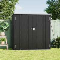 5x3ft anthracite grey outdoor storage shed with sloped roof – compact and weatherproof garden solution