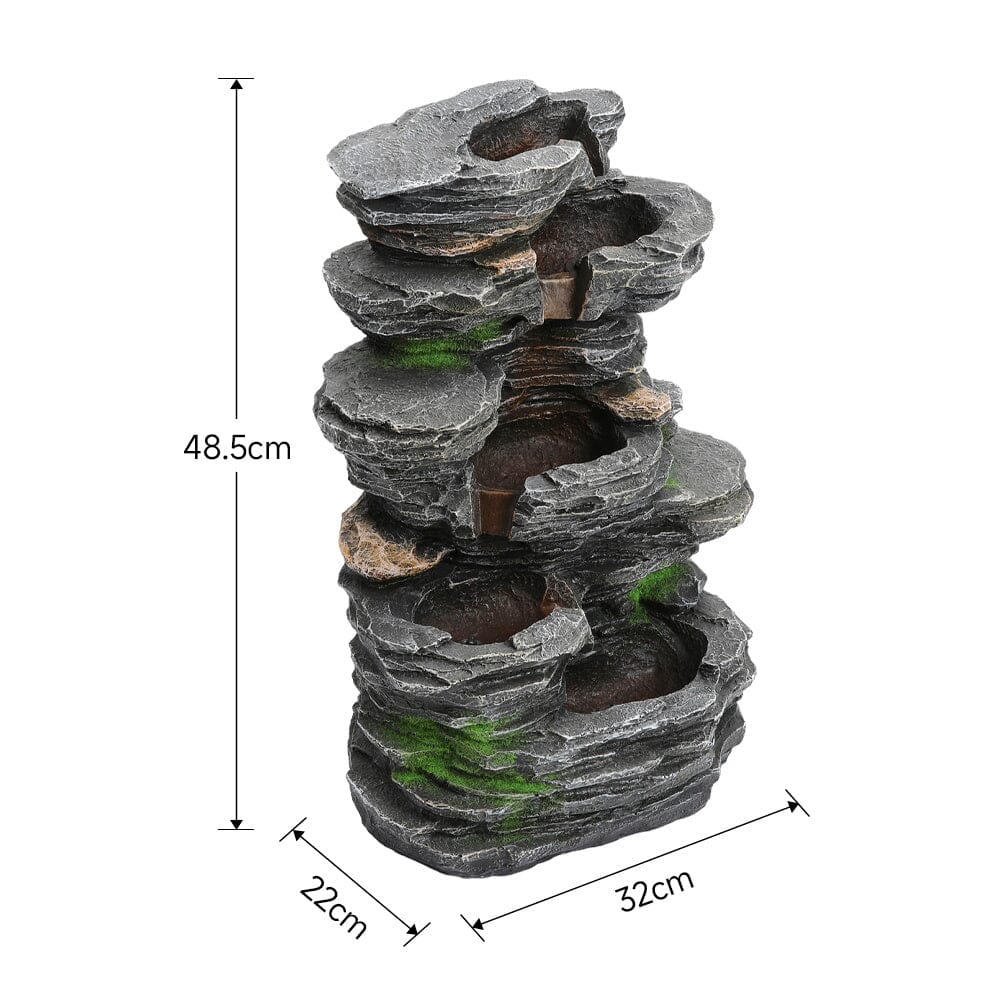 Outdoor Water Fountain Rockery Decor Solar-Powered Fountains Living and Home 