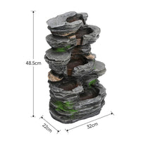 Outdoor Water Fountain Rockery Decor Solar-Powered Fountains Living and Home 