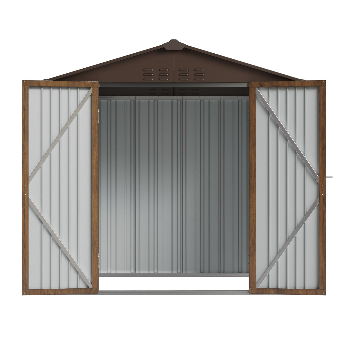 4x6FT Lockable Metal Garden Storage Shed with Lockable Door