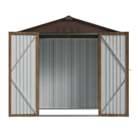 4x6FT Lockable Metal Garden Storage Shed with Lockable Door
