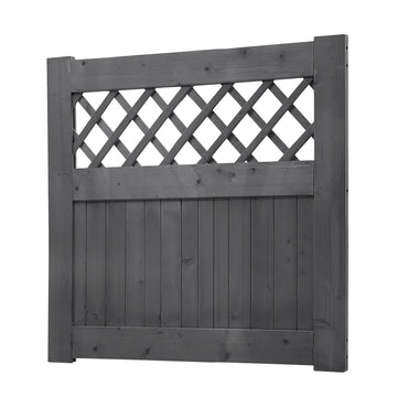 Grey Pine Lattice Rhombus Wooden Garden Gate with T Hinges & Latch