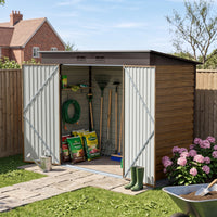 8x4FT Metal Garden Storage Shed with Lockable Double Doors