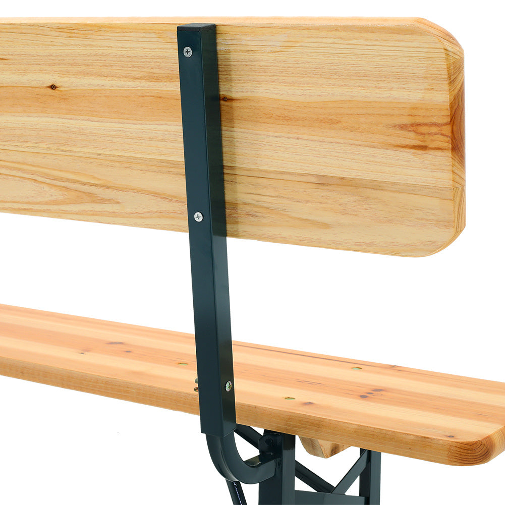 Close-Up of Bench Backrest – Smooth Brown Fir Wood Slats with Natural Grain Texture