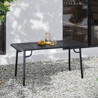 160cm Rectangular Wrought Iron Garden Table – Elegant Outdoor Family Dining Scene